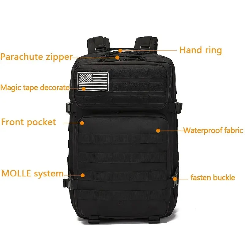 Nuovo zaino tattico Oxford con zaino portatile Molle da 45 litri, di tendenza, da viaggio in montagna | 