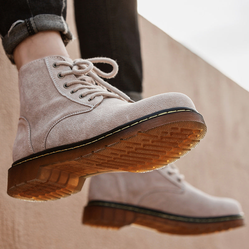 Britische Retro-Lederstiefeletten für Herren, modische Thermo-Outdoor-Schuhe | 8916 