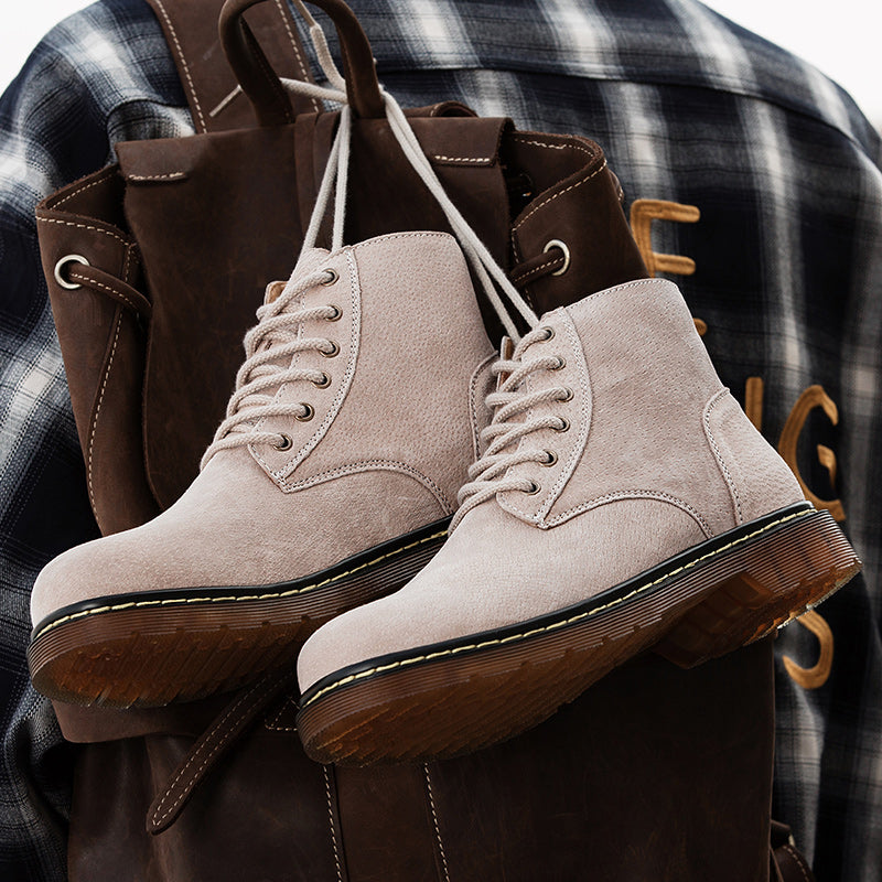 Britische Retro-Lederstiefeletten für Herren, modische Thermo-Outdoor-Schuhe | 8916 