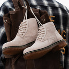 Britische Retro-Lederstiefeletten für Herren, modische Thermo-Outdoor-Schuhe | 8916 