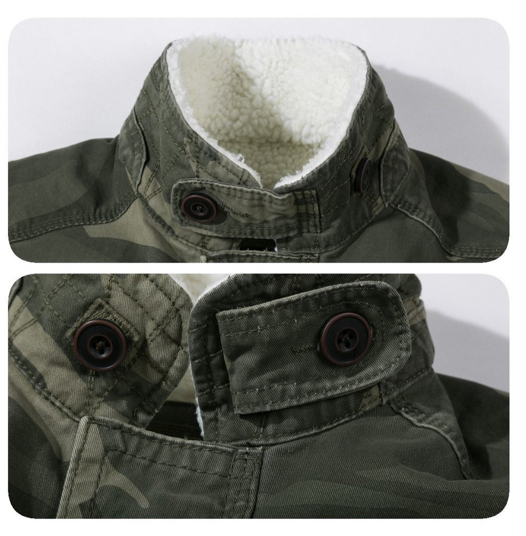 Weiche Premium-Fleecejacke für Herren – Winddichter Camouflage-Outdoor-Mantel mit dickem Plüsch-Innenfutter für ultimative Wärme | 318 