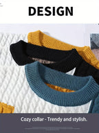 Warmer Herren-Strickpullover mit Rundhalsausschnitt, gerippt, langärmelig, Freizeitkleidung, Sweatshirt | 8373 
