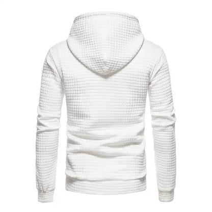 Casual Pullover Hooded Sweatshirt Hoodie Waffle Pattern Solid Hoodies | W02