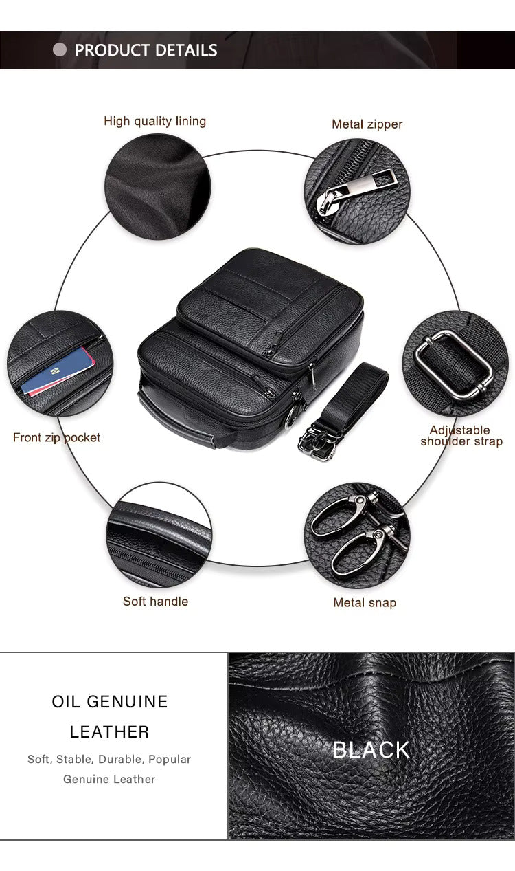 Business Leder Herren Umhängetasche Stilvolles und langlebiges Design für den täglichen Gebrauch | 7457 