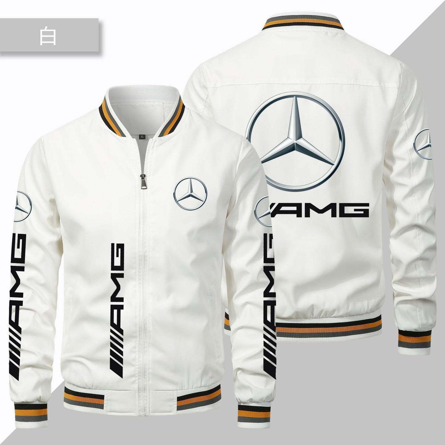 Men's AMG Wing Print Fashion Coat Windbreaker Motorcycle Racing Coats Jacket | 102