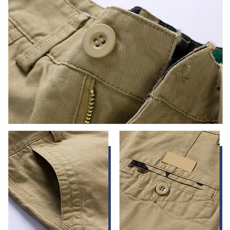 Herren-Schaumstoff-Shorts, elastischer Bund, Baumwolle, leicht, schnelltrocknend, Wander- und Arbeitsshorts | 1701 