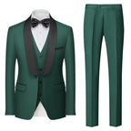 Herren Premium Anzug Casual Regular Smart Fit 3-teiliger Smoking für Abschlussbälle, Schalkragen, Hochzeitsfeier, Trauzeugenanzüge (Blazer + Weste + Hose) | 601 