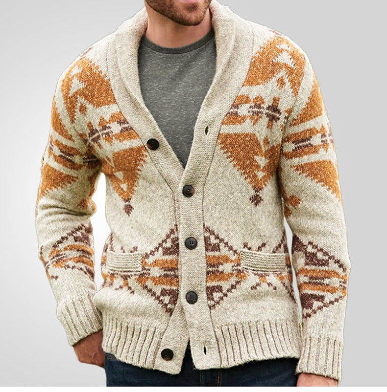 Herren Wind Jacquard Strickpullover Langarm Oberbekleidung Jacke Top | SY0052 