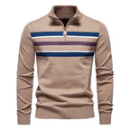 Winter-Rollkragenpullover aus Baumwolle mit Stehkragen, gerippter Business-Streifen für Herren | SW155 