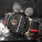 Herren Armbanduhren Militär Sport Quarz Einzigartige Drehdatum Lederarmbanduhr | A9022 