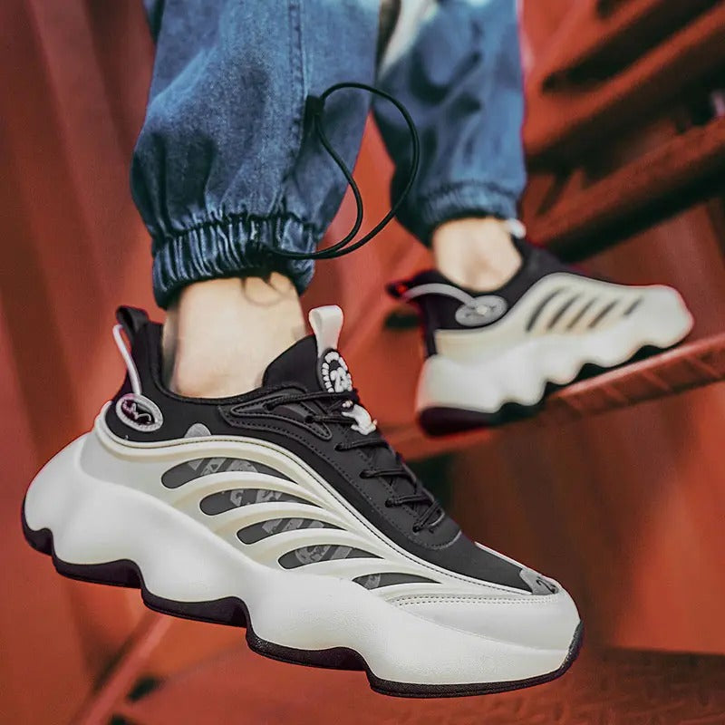Chunky-Schuhe für Herren, höhenverstärkende Sneakers, atmungsaktives Mesh, sportliche Freizeitschuhe | 2218 