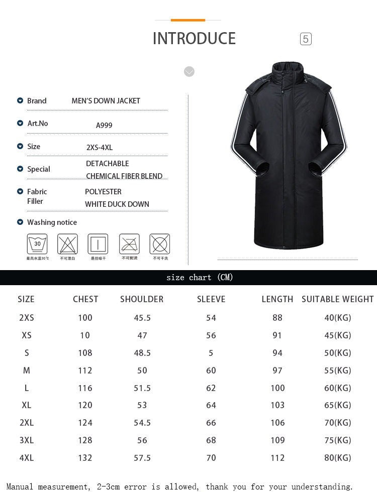 Hochwertiges Fußball-Wintertrikot, Bubble-Training, Sport, wasserdichter Mantel, mittellange Pufferjacke | A999 