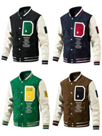 Herren-Winter-Baseballjacke aus Wolle mit Farbblockierung, lässiger und stylischer Modemantel | 77162 