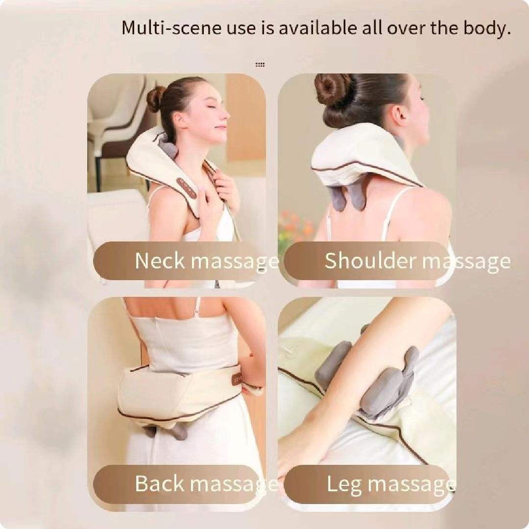 Neck & Shoulder Massager Heat Therapy Neck Back Cordless Nodes Trapezius Neck Massager |