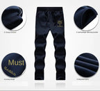 Herren Winter Trainingsanzug Fleece Gefüttert Sweatshirt Hoodie Jacke Mantel Hose Trainingsanzug 