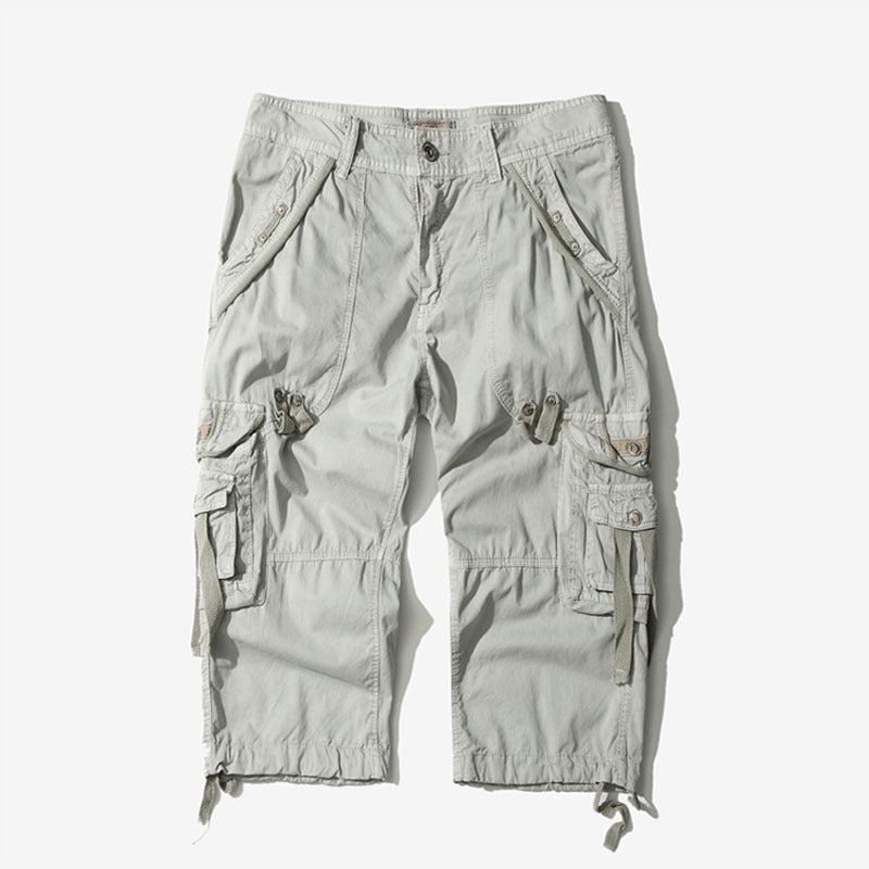 Men's New Cargo Long Walk Shorts Below Knee Casual Pants | 5820