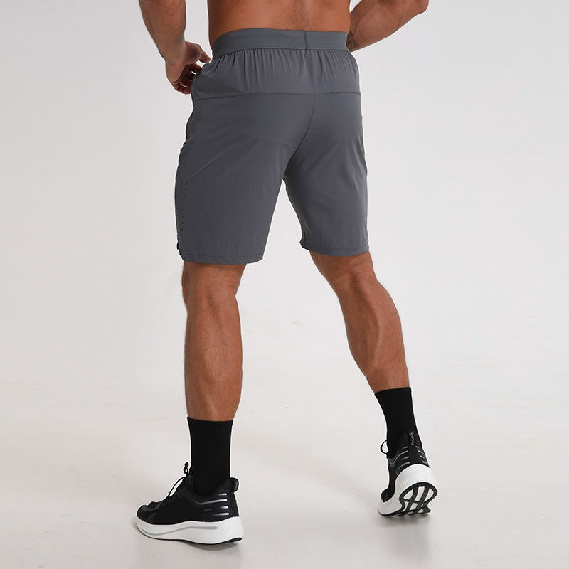 Herren Laufshorts Reißverschlusstaschen Seitlich geteilte Workout Atmungsaktive Gym Shorts | K04 