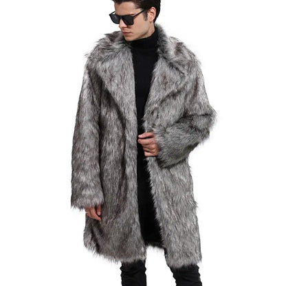 Men's Winter Plush Coat | Mid-Length Wool Fur Jacket for Ultimate Warmth & Style | 202015