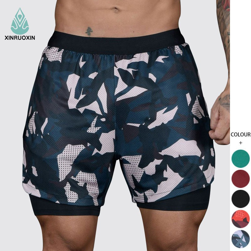 Atmungsaktive, schnell trocknende Basketball-Shorts für Herren, hochelastisch, Trainingsshorts mit Innentaschen, Turnshorts | DK45 