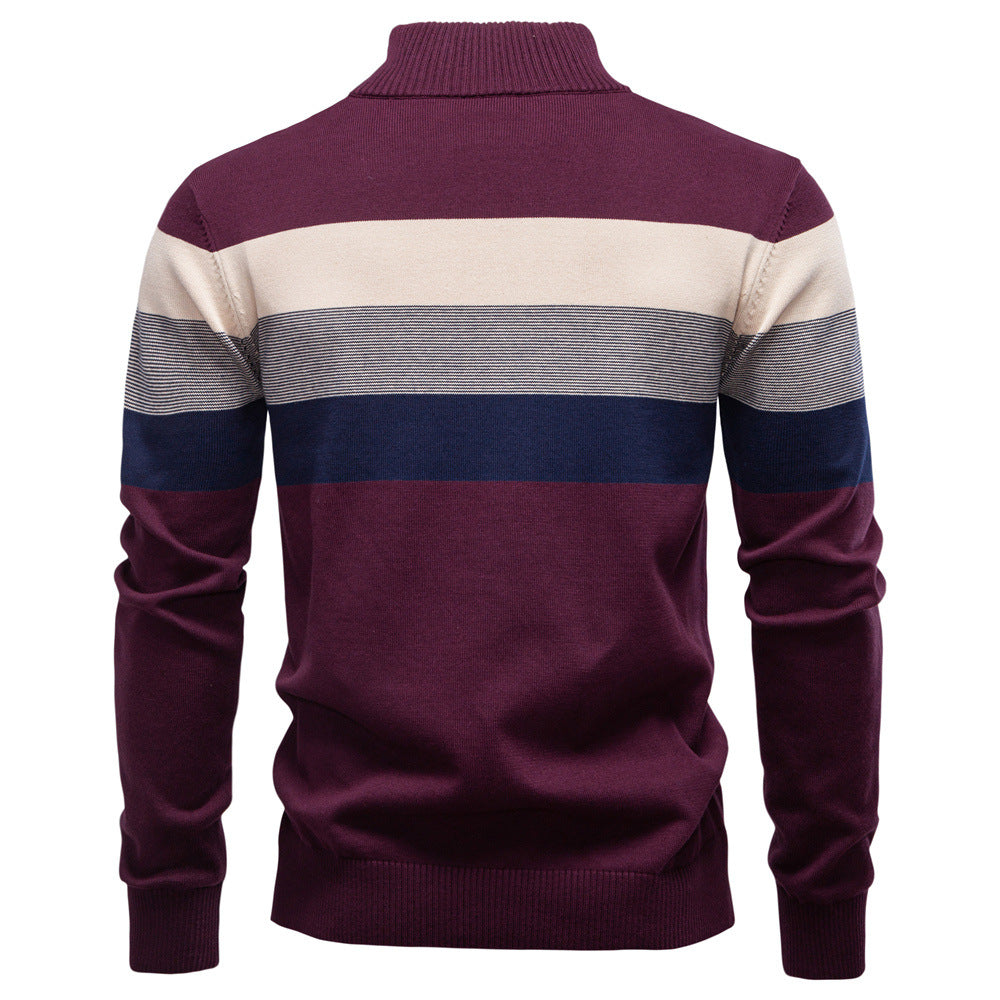 Herren Strickpullover mit Stehkragen und halbem Reißverschluss – Slim Fit Pullover für Herbst &amp; Winter | Y245 