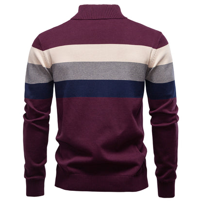 Herren Strickpullover mit Stehkragen und halbem Reißverschluss – Slim Fit Pullover für Herbst &amp; Winter | Y245 