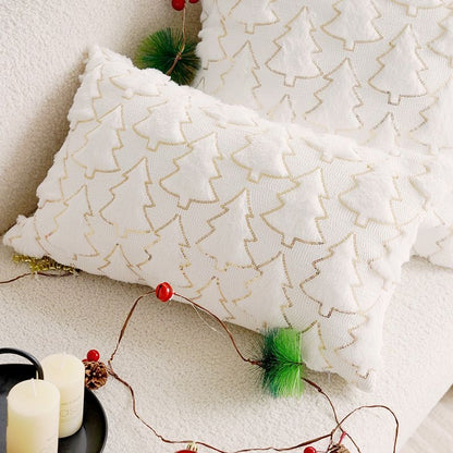 Christmas Plush Cushion Cover Decorated Square Pillow Luxurious Living Room Pillow For Home Décor |