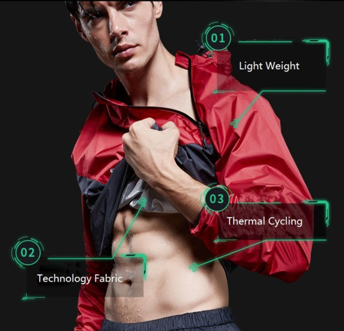 Hochwertiger Saunaanzug für Herren, Saunajacke, Hose, Trainingsanzüge fürs Fitnessstudio | TC2882 