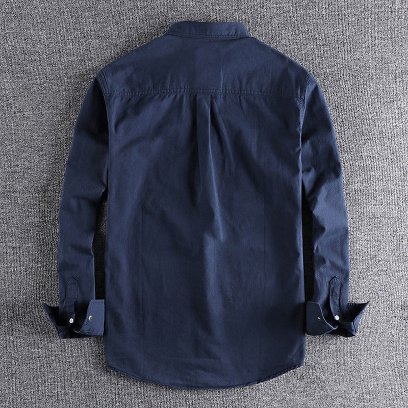 Vintage Workwear Doppeltaschenhemd Retro Casual Classic Shirt Top für Herren | V38 