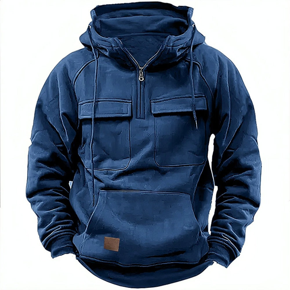 Herren Retro Kapuzenpullover Einfarbig Langarm Hoodie für Herbst &amp; Winter | AL74 