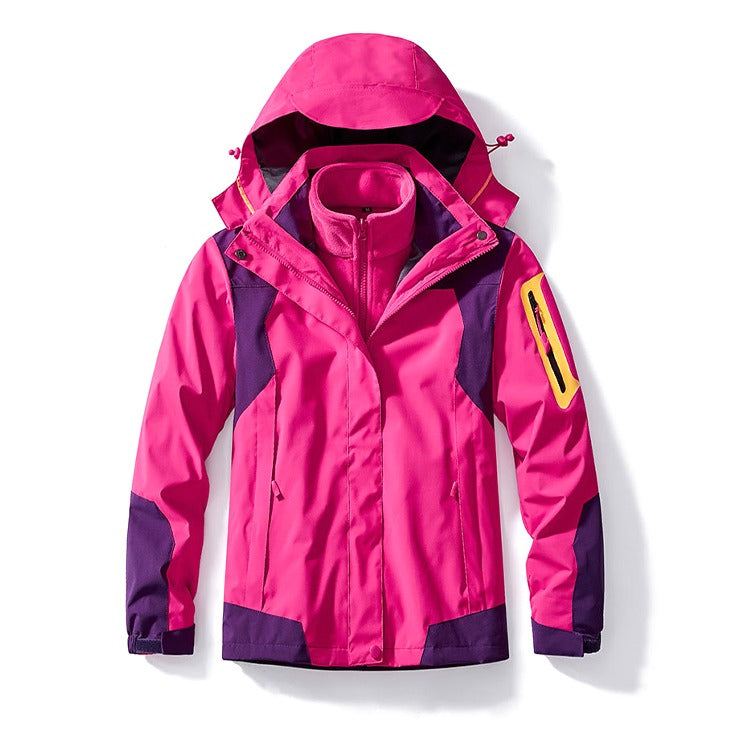 Unisex Wintersport Wandern Bergfüllung Baumwolle Polarfleece Drei-in-Eins Outdoor Wanderjacke | 