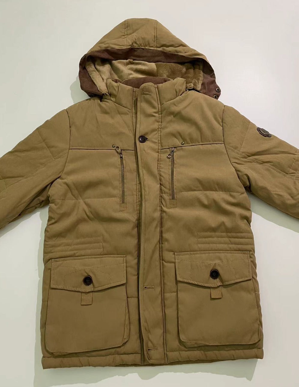 Neue Winterjacke mit dicker, warmer Wattierung aus Baumwolle, Windjacke mit Kapuze, Parka, Übergröße | 13029 