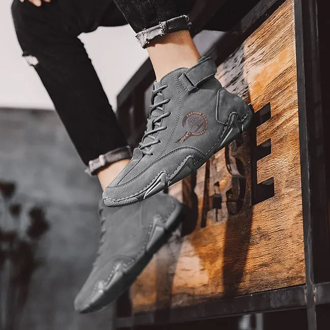 Flache kurze Herrenstiefel, Modetrend, Outdoor, echte, lässige Martin-Stiefeletten | 88377 