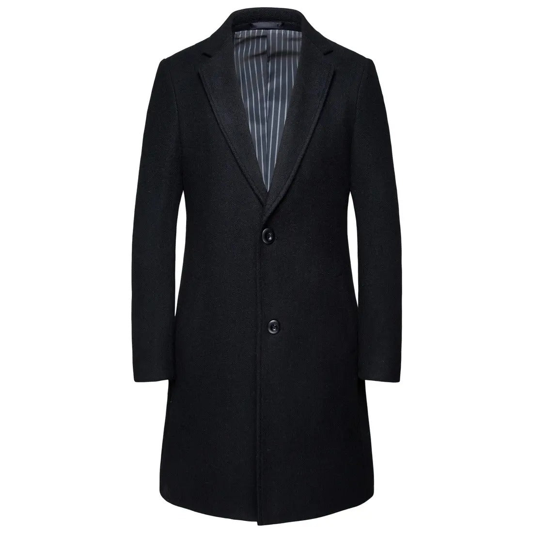 Herren Trenchcoat aus Wolle mit Umlegekragen, lang, aus Wolle und Wollmischungen, Wolljacke, Mantel | JJ-YF601 
