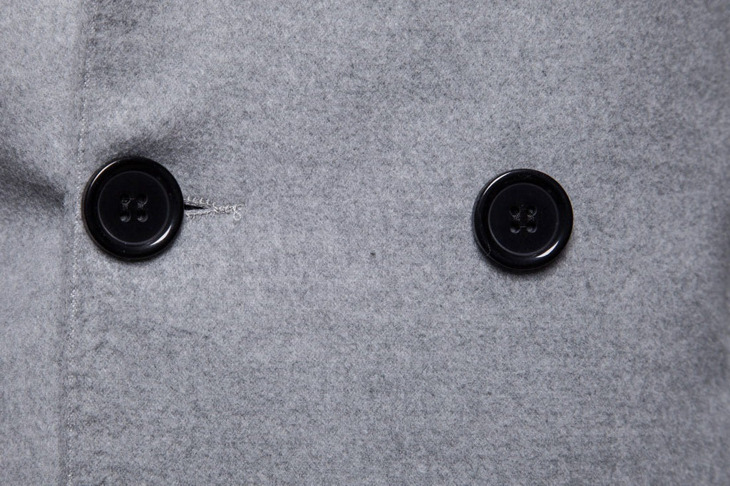 Herren Wolljacke Mittellang Trenchcoat Zweireihig Herren Slim Fit | B050 