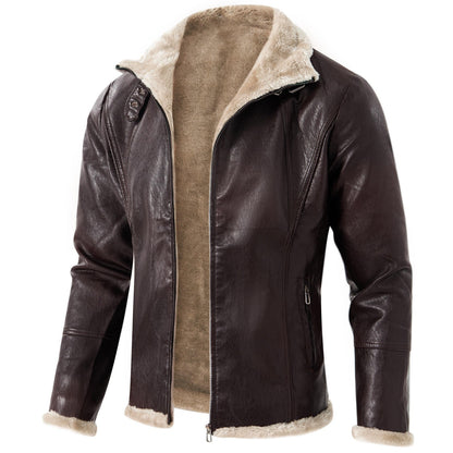 Premium Quality Winter Casual Warm Thick Fur Collar Cotton Leather Jackets | PY916-P90