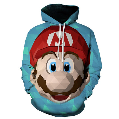 Super Mario Bros Printed Hoodie Pullover Autumn hip-hop Coat Sweatshirt Jumper | w17747