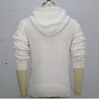 Herren-Strickwaren, gedrehter Kordelzug, Kapuzenpullover, 7-Nadel-Woll-Sweatshirtjacke | SY0139 