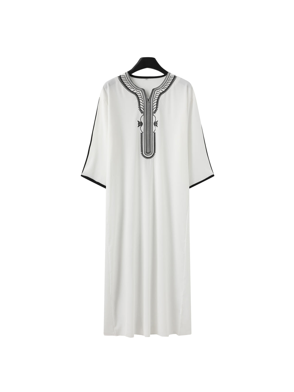 Muslimische Herrenrobe, mehrfarbig, kurzärmelig, bestickt, arabisch-marokkanisch, elegante traditionelle Kleidung | 21450 