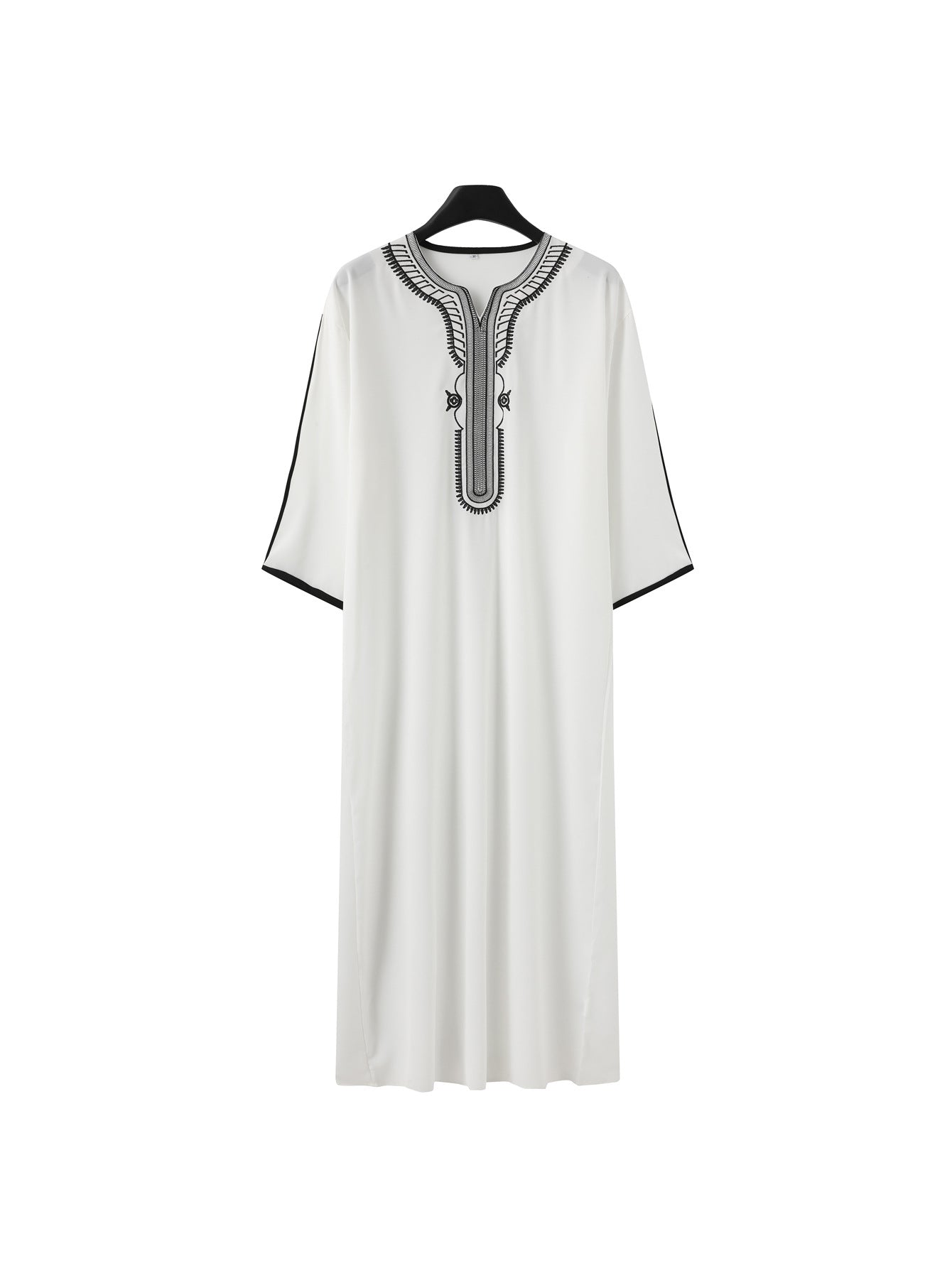 Muslimische Herrenrobe, mehrfarbig, kurzärmelig, bestickt, arabisch-marokkanisch, elegante traditionelle Kleidung | 21450 