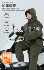 Men's & Women's Winter Ski Suit | Waterproof Windproof Fleece Jumpsuit | Cold Weather Motorcycle Riding Suit | 807