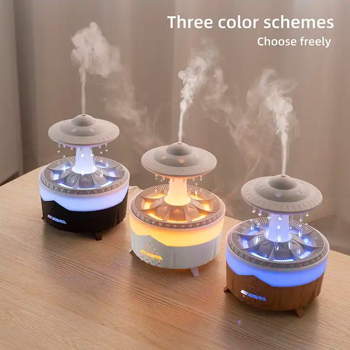 Fernbedienung Regentropfenwolke Luftbefeuchter 7 Farben LED Lampe UFO Aroma Diffusoren | X01 