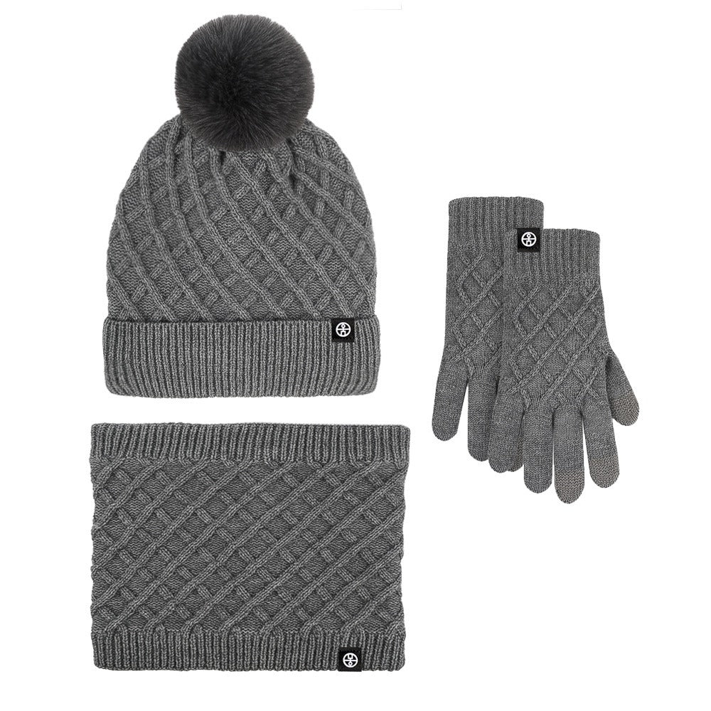 Wintermütze, Mütze, Schal, Handschuhe, Unisex, Winterwärmer, Fleece-gefüttert, Strickmütze, Schal, Handschuhe, Set | 121620 