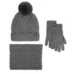 Wintermütze, Mütze, Schal, Handschuhe, Unisex, Winterwärmer, Fleece-gefüttert, Strickmütze, Schal, Handschuhe, Set | 121620 