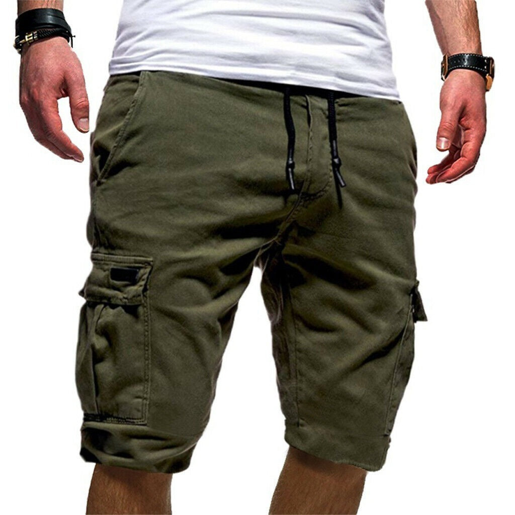 Herren Atmungsaktive Anti-Falten Chino Cargo Schnelltrocknende Shorts Mehrere Taschen Sommer Strandhose | ZK36 