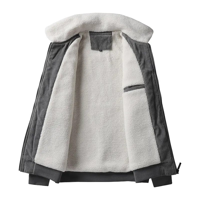 Herren-Chenille-Cordmantel in Übergröße, lässige einreihige Letterman-Jacke | 212 