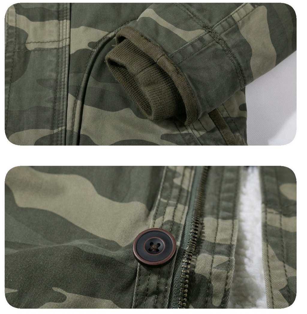 Weiche Premium-Fleecejacke für Herren – Winddichter Camouflage-Outdoor-Mantel mit dickem Plüsch-Innenfutter für ultimative Wärme | 318 