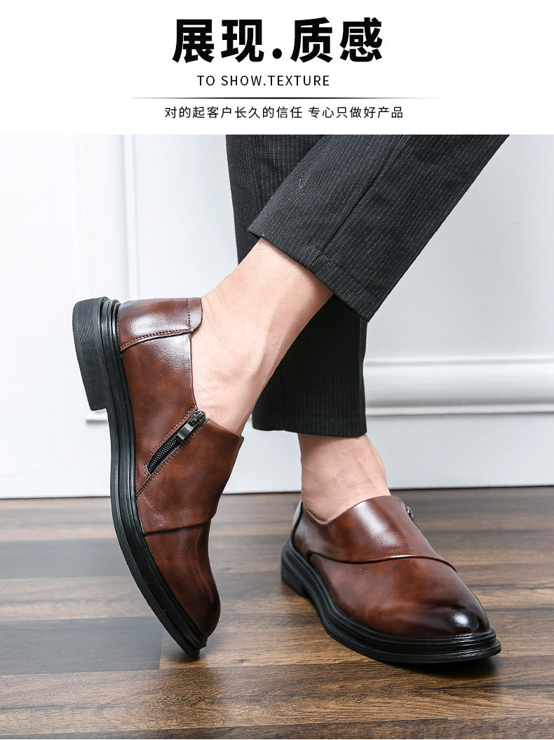 Herren Business-Loafer mit spitzer Zehenpartie und Reißverschluss, edel, gutaussehend, formelle Abendschuhe | 7823 
