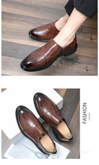 Herren Business-Loafer mit spitzer Zehenpartie und Reißverschluss, edel, gutaussehend, formelle Abendschuhe | 7823 