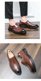 Herren Business-Loafer mit spitzer Zehenpartie und Reißverschluss, edel, gutaussehend, formelle Abendschuhe | 7823 
