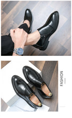 Herren Business-Loafer mit spitzer Zehenpartie und Reißverschluss, edel, gutaussehend, formelle Abendschuhe | 7823 